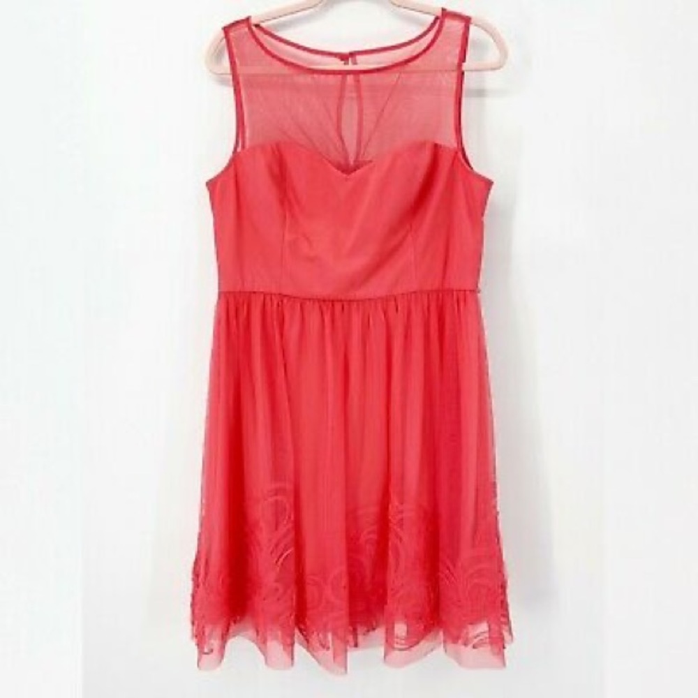Eliza J sleeveless illusion dress